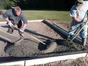 pouring concrete slab