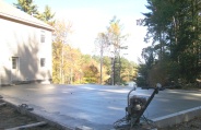 garage floor waiting to be troweled