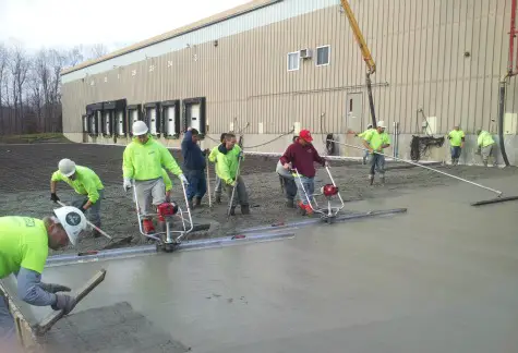 pouring a concrete slab