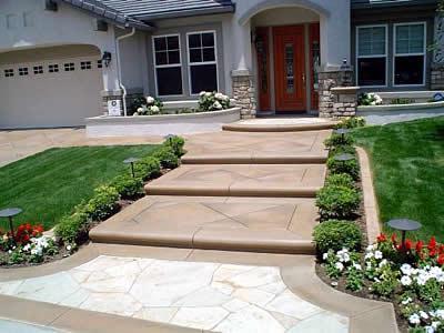 CONCRETE PORCH STEPS - Decorative concrete porch steps and entries