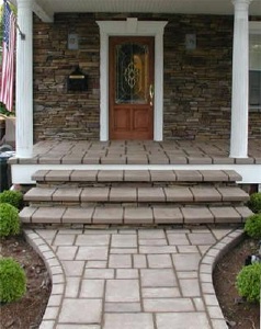 CONCRETE PORCH STEPS - Decorative concrete porch steps and entries