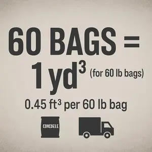 60lb bags of concrete per yard 1