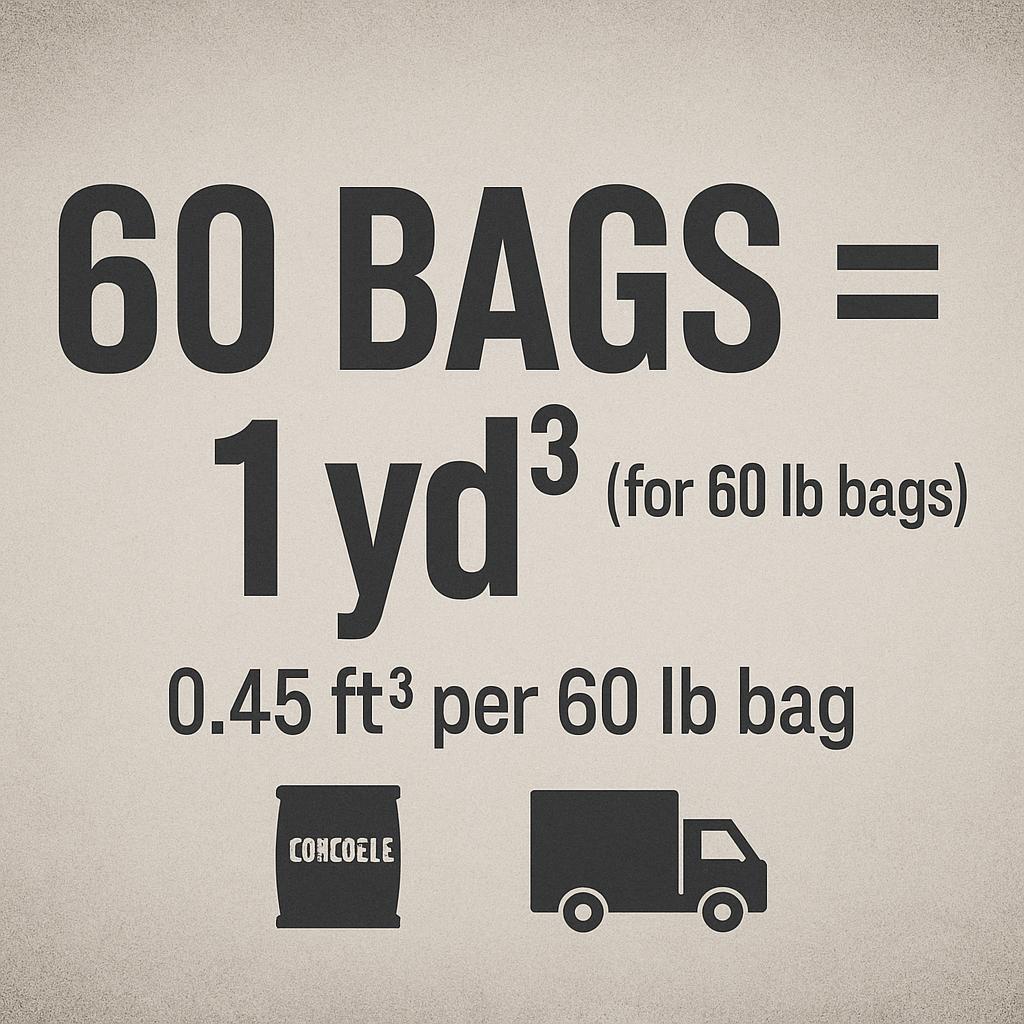 60lb bags of concrete per yard 1