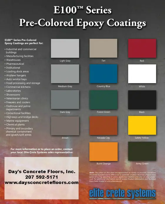 Swimming Pool Paint Color Chart