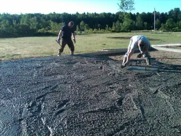 Pouring a concrete slab