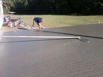 Pouring a concrete slab