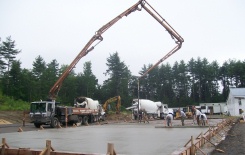 Pumping a concrete slab Pumping a concrete slab