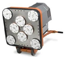 attaching pads to a concrete floor grinder