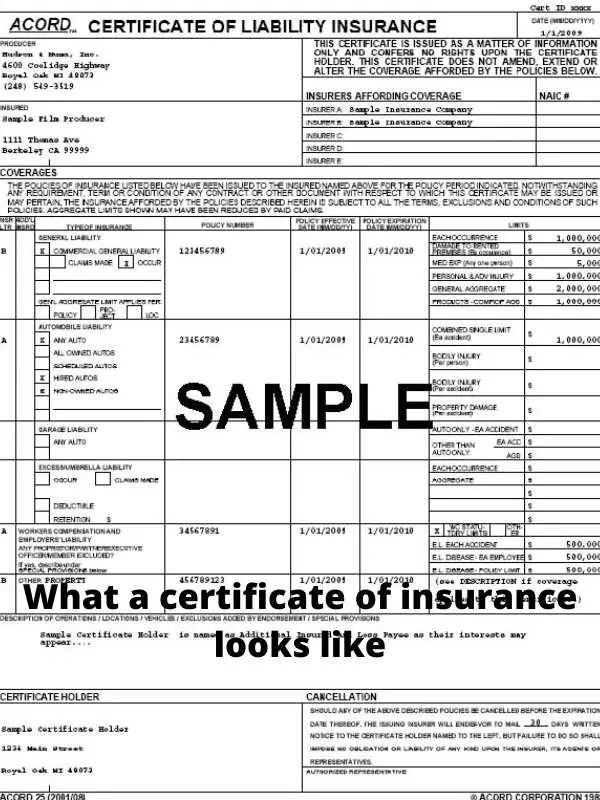certificate of insurance certificate of insurance