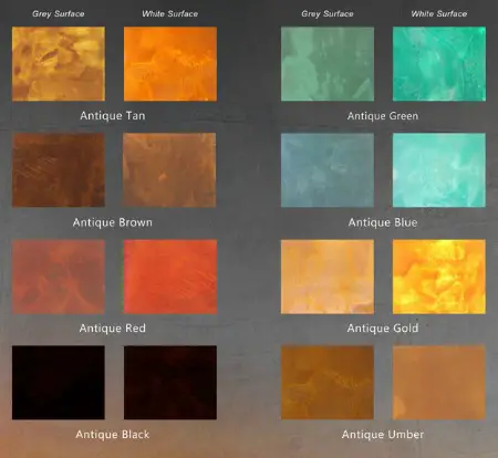 Acid Stain Color Chart