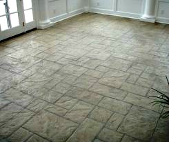 Interior stamped concrete floor