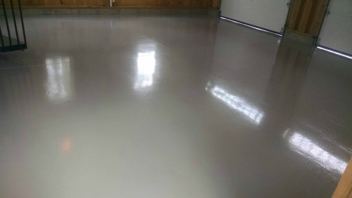 Concrete floor cracks repaired with CrackWeld from RadonSeal