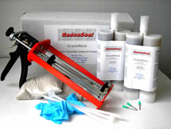 Basement floor crack repair kit