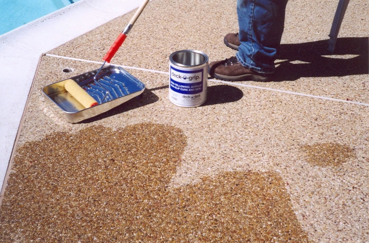 sealing concrete around a pool 2