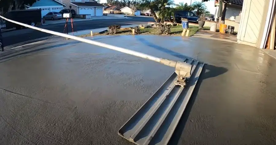 bull float a diy concrete driveway
