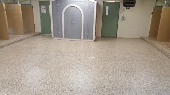 after pic of polyaspartic 1 day floor