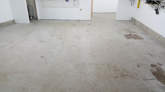 paint garage floor prep. and wash floor