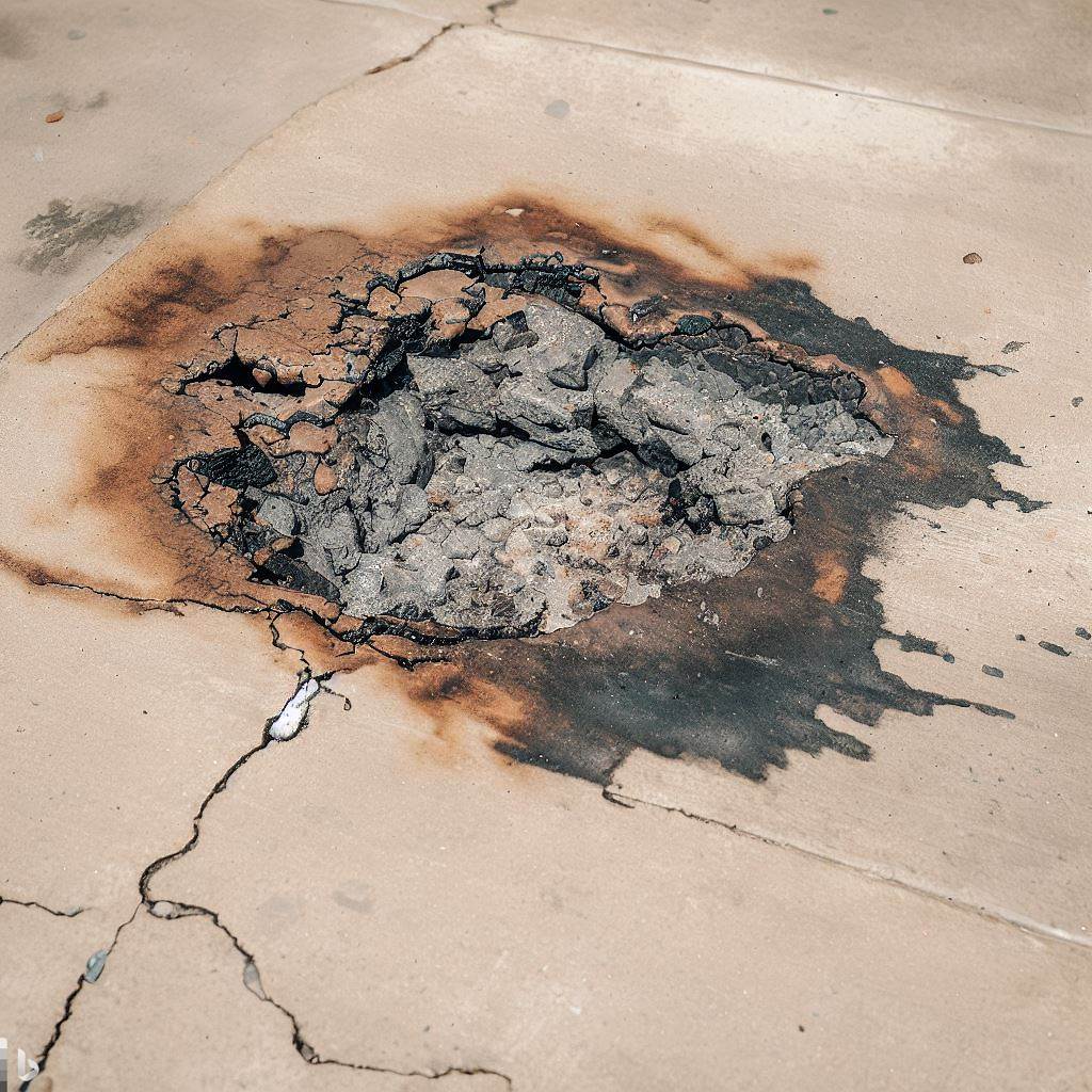 fire pit damage to concrete patio 1
