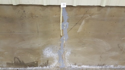 Repaired foundation crack