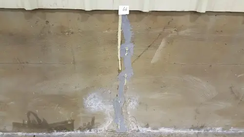 Repaired foundation crack