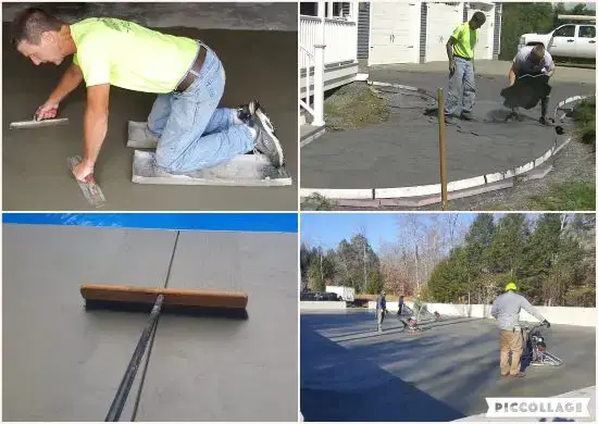 How To Finish Concrete Troweling Broom Stamping Smooth