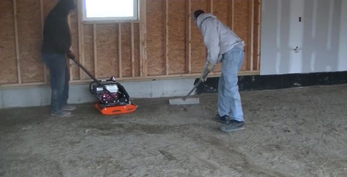 how to pour a concrete floor for an existing garage