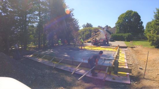 Pouring a concrete slab