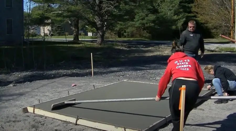 small slab final broom finish