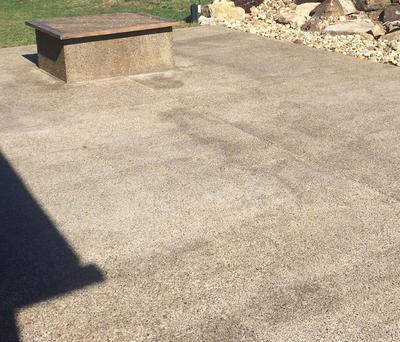 blotchy sealer patio slab