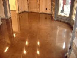 Polished concrete floor with dye stain