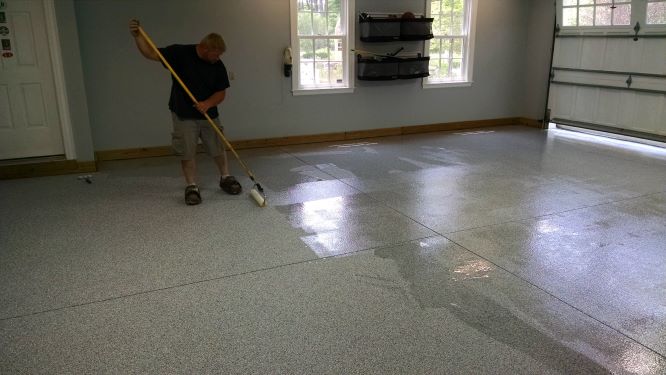 diy epoxy flake garage floor tutorial