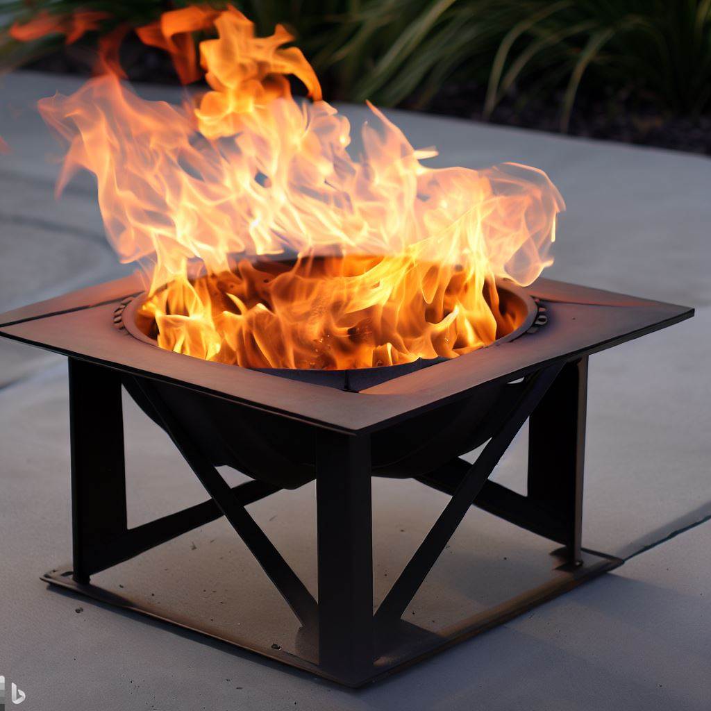 above ground fire pit on concrete