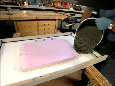 pouring concrete countertops