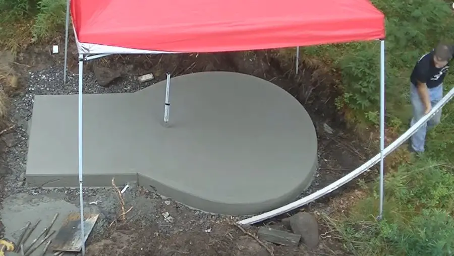 concrete volume for a round slab