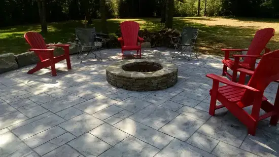 Ashlar slate stamped concrete patio Ashlar slate concrete stamp pattern