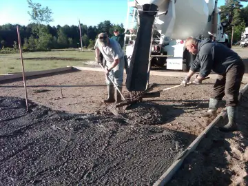 Pouring a concrete slab