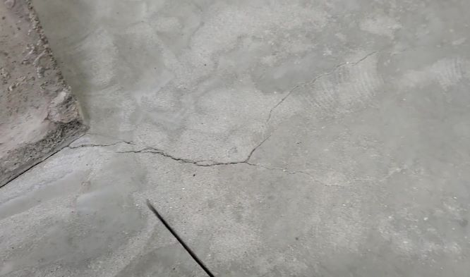 Basement floor crack