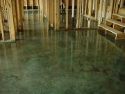 green acid stained floor